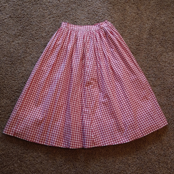 1950's GINGHAM MIDI SKIRT 50's sid harris S - Picture 7 of 9